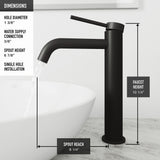 Glass Grey Onyx Bathroom Sink/Basin Set with Matte Black Lexington Faucet and Rectangular Vessel