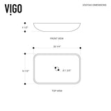 Glass Rectangular Vessel Bathroom Sink/Basin with Rounded Edges & Deep Bowl, Gold