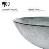 Glass Simply Silver Bathroom Sink/Basin Set with Duris Faucet and Round Vessel