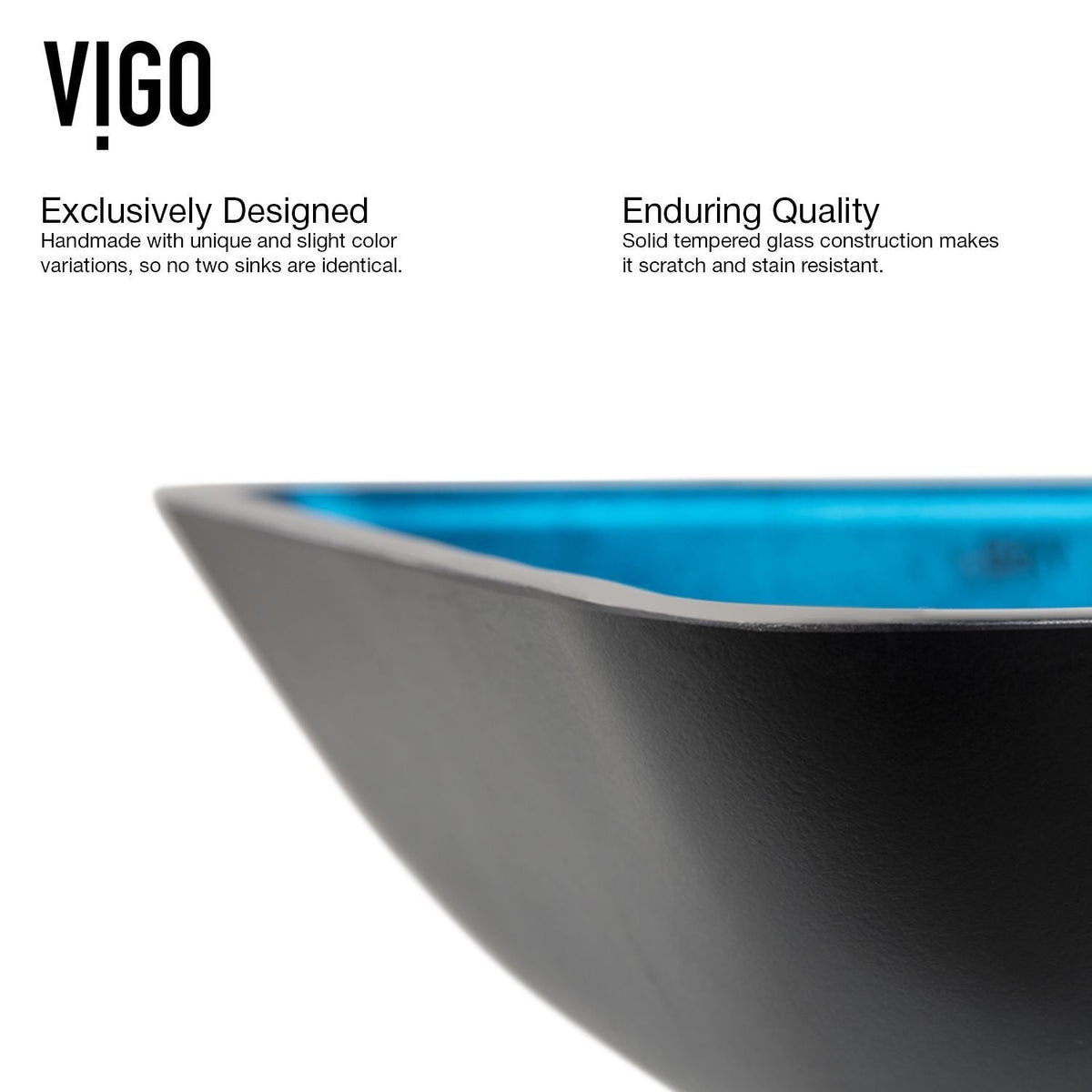 Glass Turquoise Water Bathroom Sink/Basin Set with Duris Faucet and Rectangular Vessel