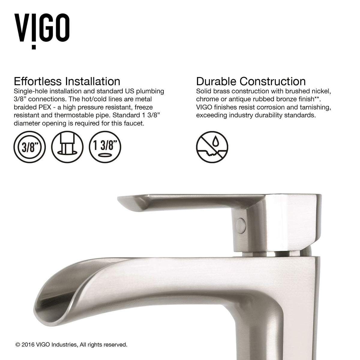 Hibiscus White Bathroom Sink/Basin Set with Niko Faucet and Square Composite Vessel