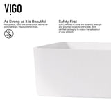Jasmine White Bathroom Sink/Basin Set with Lexington Faucet and Rectangular Composite Vessel