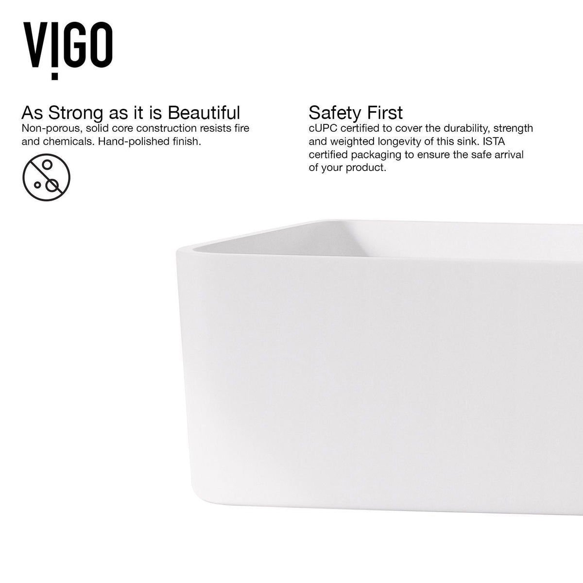 Jasmine White Bathroom Sink/Basin Set with Lexington Faucet and Rectangular Composite Vessel