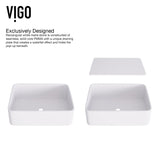 Jasmine White Bathroom Sink/Basin Set with Lexington Faucet and Rectangular Composite Vessel
