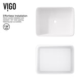 Jasmine White Bathroom Sink/Basin Set with Lexington Faucet and Rectangular Composite Vessel