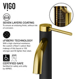 Lexington 8-in Gold/Carbon Fiber Vessel Bathroom Faucet
