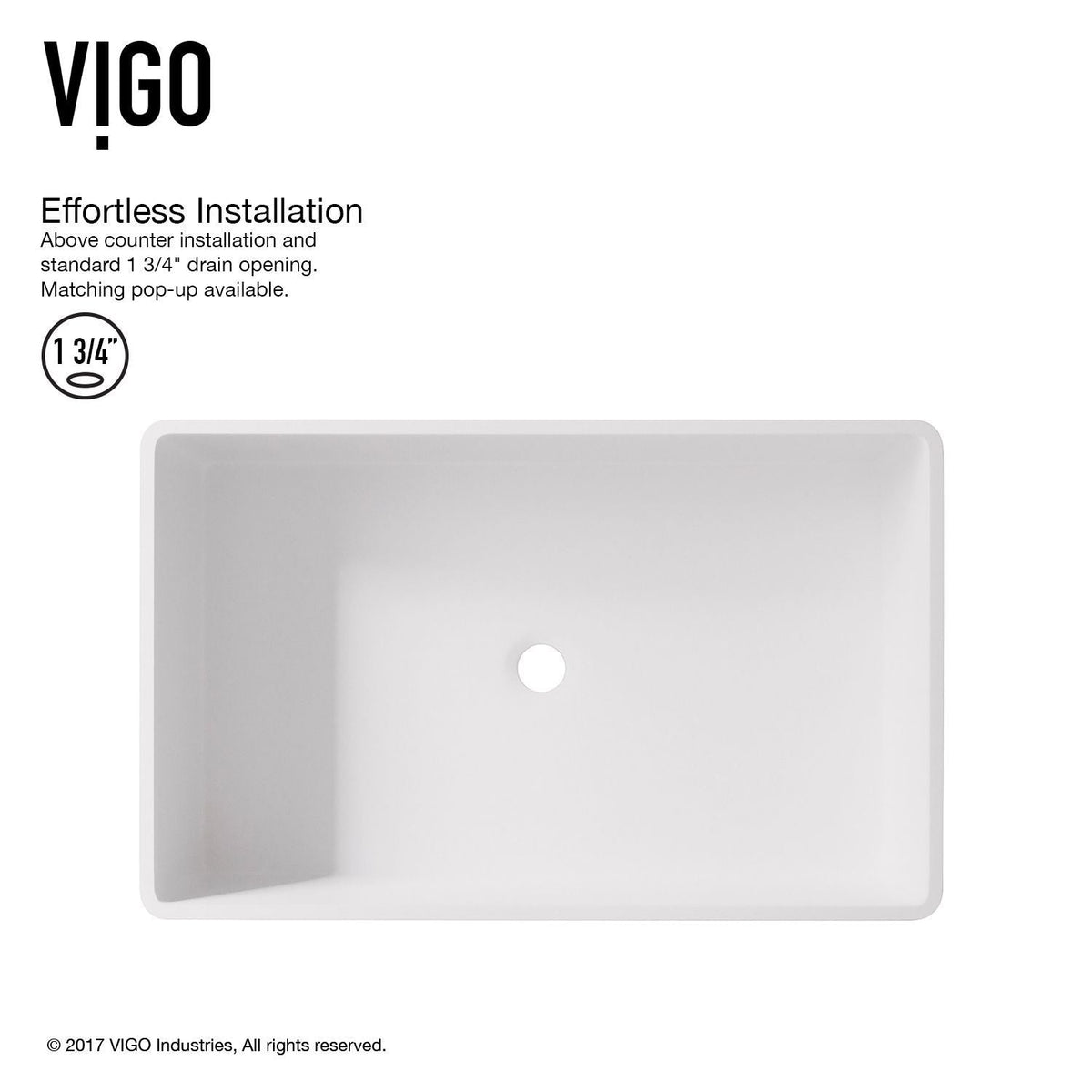 Magnolia Matte Stone Vessel Bathroom Sink/Basin with Deep Bowl, White