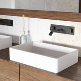 Magnolia Matte Stone Vessel Bathroom Sink/Basin with Deep Bowl, White
