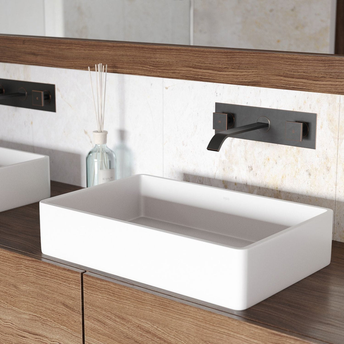 Magnolia Matte Stone Vessel Bathroom Sink/Basin with Deep Bowl, White