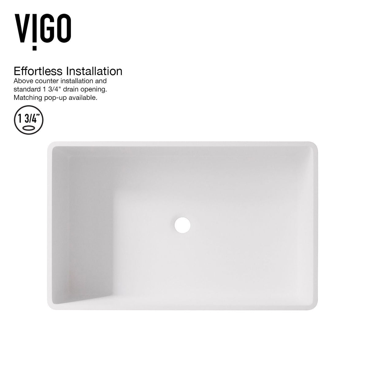 Magnolia White Bathroom Sink/Basin Set with Apollo Faucet and Rectangular Composite Vessel