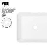 Marigold Matte White Bathroom Sink/Basin Set with Norfolk Faucet and Rectangular Composite Vessel