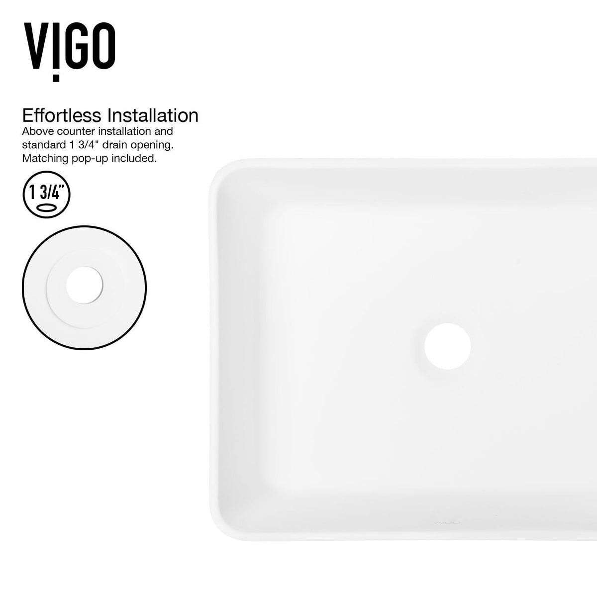 Marigold Matte White Bathroom Sink/Basin Set with Norfolk Faucet and Rectangular Composite Vessel