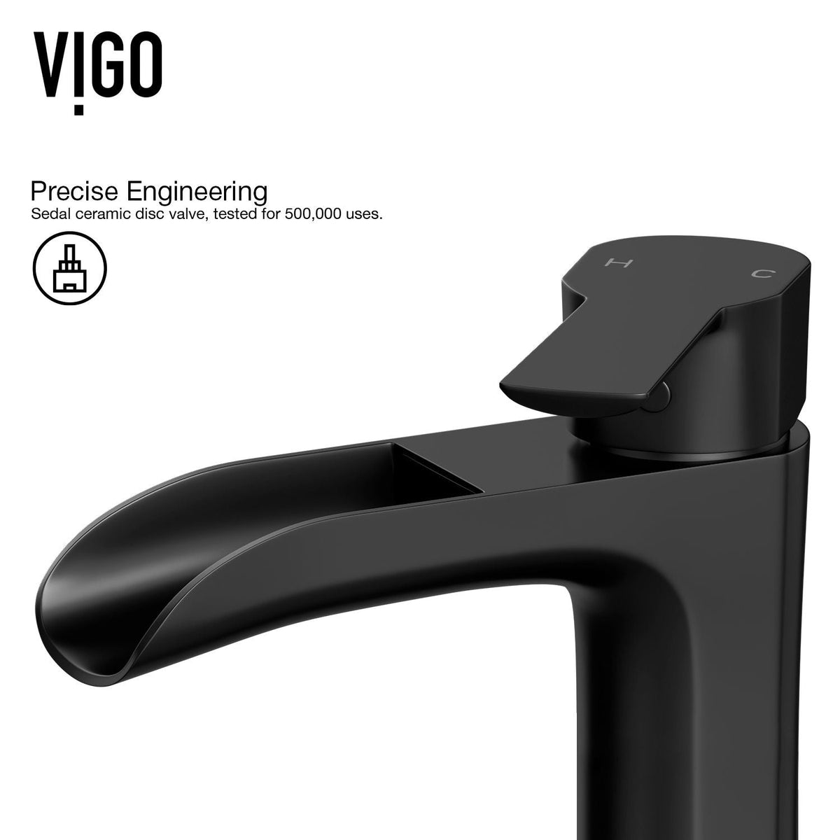 Niko Single Handle Single Hole Bathroom Sink Faucet, Matte Black