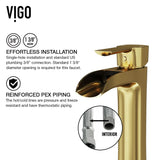 Niko Single Handle Single-Hole Bathroom Vessel Faucet in Matte Brushed Gold