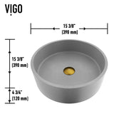 Palermo Gothic Ash Grey Bathroom Sink/Basin Set with Niko Faucet and Round Vessel