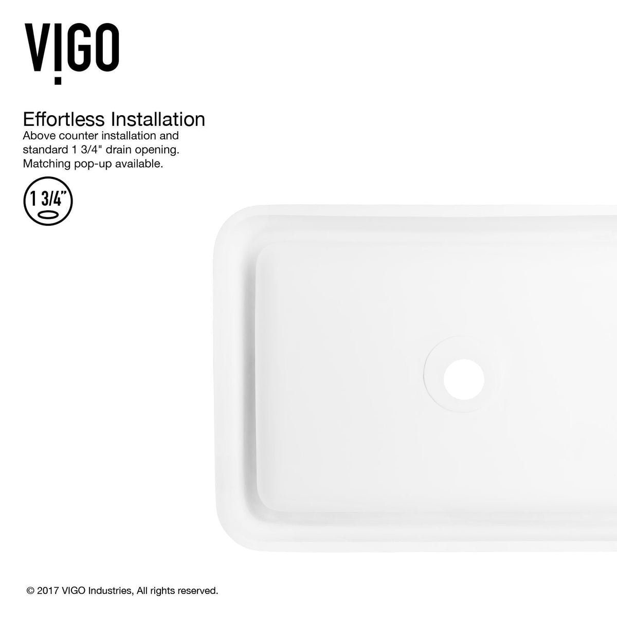Petunia Matte Stone Rectangular Composite Vessel Bathroom Sink/Basin with Rounded Edges & Deep Bowl, White