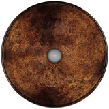 Round Glass Vessel Bathroom Sink/Basin with Deep Bowl, Russet