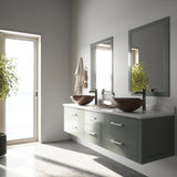 Round Glass Vessel Bathroom Sink/Basin with Deep Bowl, Russet