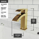 Satro Single Handle Single Hole Bathroom Sink Faucet, WaterSense Certified, Matte Gold