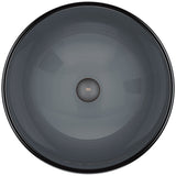 Sheer Glass Round Vessel Bathroom Sink/Basin with Deep Bowl, Black