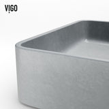 Tarragona Gothic 19x14-in Deep Grey Bathroom Sink/Basin with Rectangular Vessel