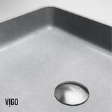 Tarragona Gothic 19x14-in Deep Grey Bathroom Sink/Basin with Rectangular Vessel