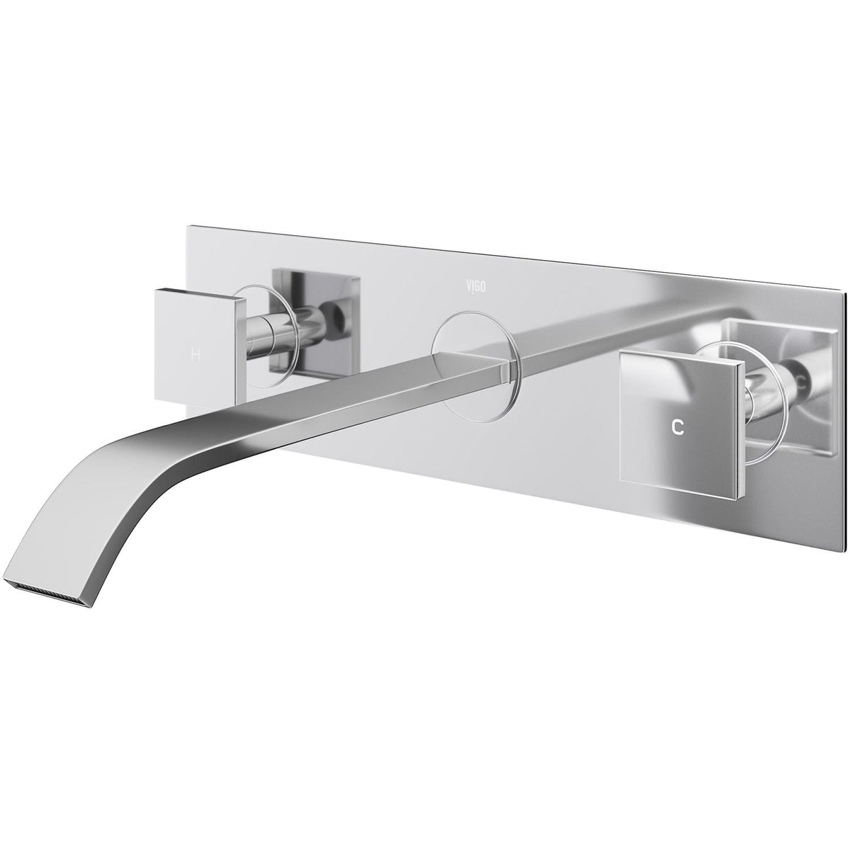 Titus Wall Mount Dual Handle Bathroom Sink Faucet, Eco-Friendly 1.2 GPM Flow Rate, Chrome