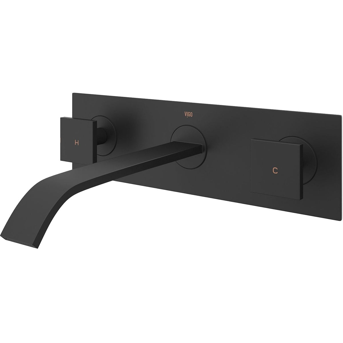 Titus Wall Mount Dual Handle Bathroom Sink Faucet, Eco-Friendly 1.2 GPM Flow Rate, Matte Black