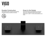 Titus Wall Mount Dual Handle Bathroom Sink Faucet, Eco-Friendly 1.2 GPM Flow Rate, Matte Black