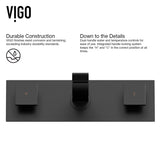 Titus Wall Mount Dual Handle Bathroom Sink Faucet, Eco-Friendly 1.2 GPM Flow Rate, Matte Black