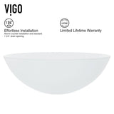 White Frost White Bathroom Sink/Basin Set with Linus Faucet and Round Glass Vessel