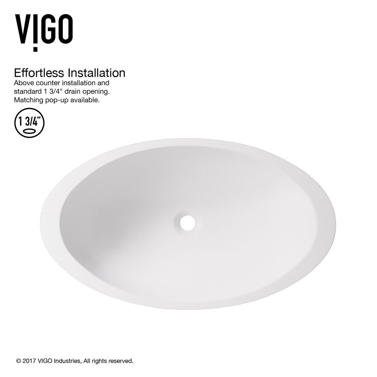 Wisteria Matte Stone Circular Vessel Bathroom Sink/Basin with Deep Bowl, White