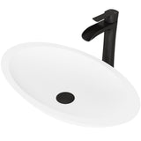 Wisteria White Bathroom Sink/Basin Set with Niko Faucet and Oval Composite Vessel