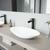 Wisteria White Bathroom Sink/Basin Set with Niko Faucet and Oval Composite Vessel
