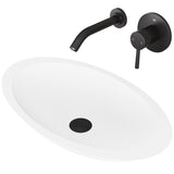 Wisteria White Bathroom Sink Set with Matte Black Olus Faucet
