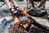 Woods Cast Iron Non-Stick Camping Sandwich Toaster with Long Handle, 4x4-in