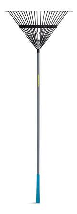 24-Tine Metal Leaf Rake with Fibreglass Shaft, 24-in