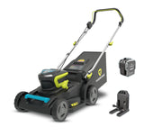 48V 2-in-1 Brushless Push Lawn Mower, 17-in with 4Ah Battery & Charger