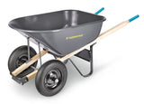 Steel Tray 2-Wheel Garden Wheelbarrow, 6-cu-ft